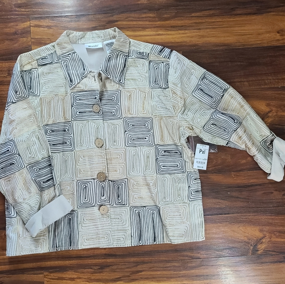 JCPenney Units pxl top linen & cotton nwt